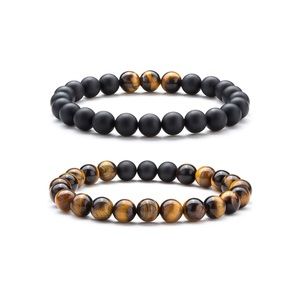 8mm Tiger Eye Stone Beads Bracelets him and her 💕